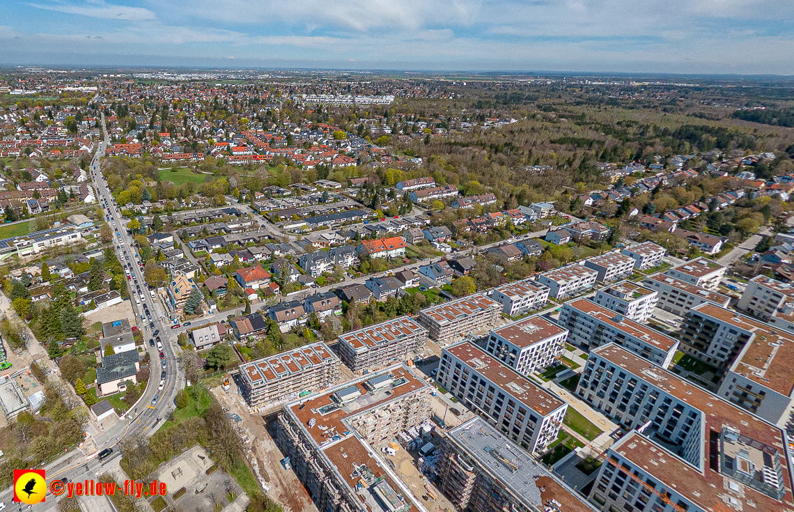21.04.2023 - Luftbilder von der Baustelle Alexisquartier und Pandion Verde in Neuperlach